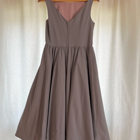 Tatyana Sleeveless, Gray, White Floral Embroidery Crystal Swing Dress - Picture 2 of 8